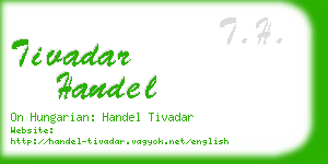 tivadar handel business card